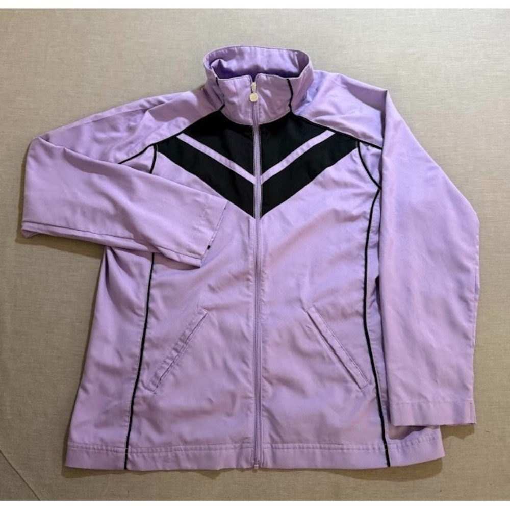 Vintage Nike‎ Track Jacket Womens L Purple Full Zip Gray Tag Long Sleeve.